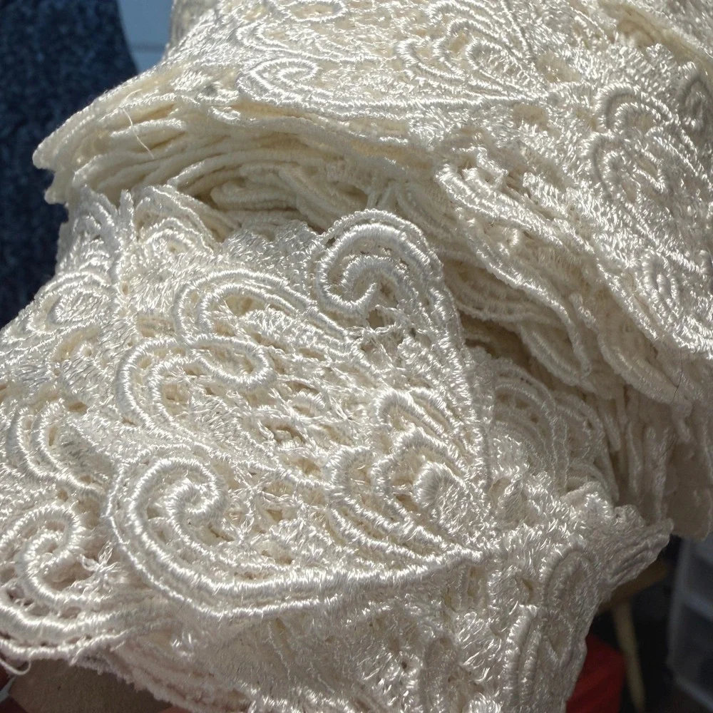 Ivory Venice Lace Trim Scallop Floral Embroidered Guipure Sew Craft  Bridal 15yd